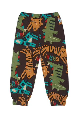 Fleece Joggingbroek - Groen, bruin en oranje
