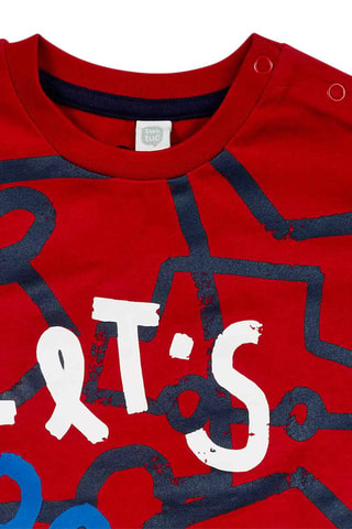 T-shirt - Wit, rood en blauw