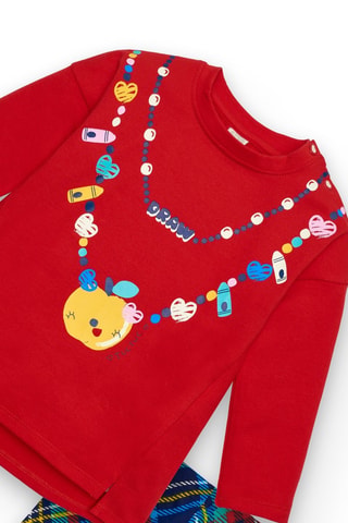 T-shirt en Broek - Rood, blauw en geel
