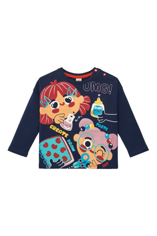 T-shirt - Wit, blauw en geel