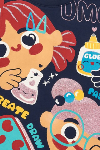 T-shirt - Wit, blauw en geel