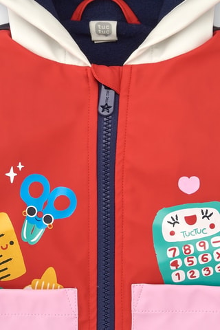 Regenjas met capuchon - Rood en blauw