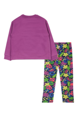 Sweater en Legging - Blauw, paars en roze