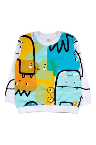 Sweater - Wit, blauw en geel
