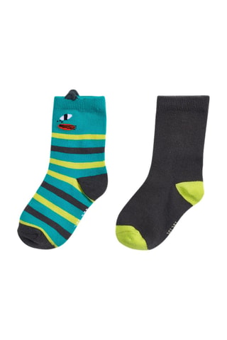 2 Paar Sokken - Zwart, rood en groen