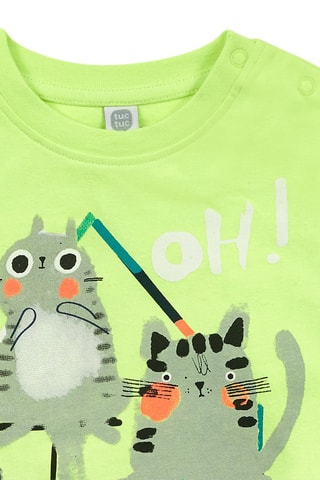T-shirt - Wit, groen en oranje