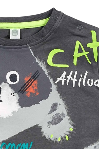 T-shirt - Wit, groen en grijs