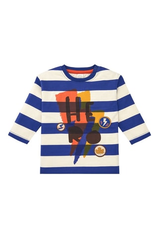 T-shirt - Wit, blauw en geel