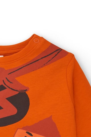 T-shirt - Zwart, rood en oranje