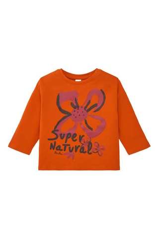 T-shirt - Zwart, oranje en roze