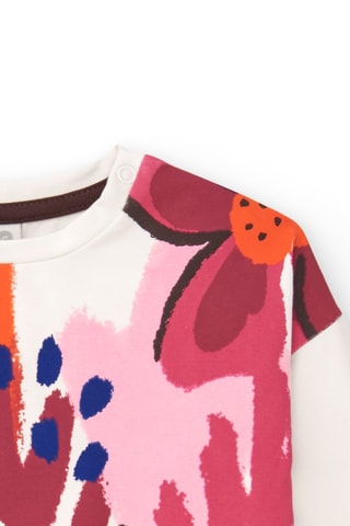 T-shirt - Beige, blauw en oranje