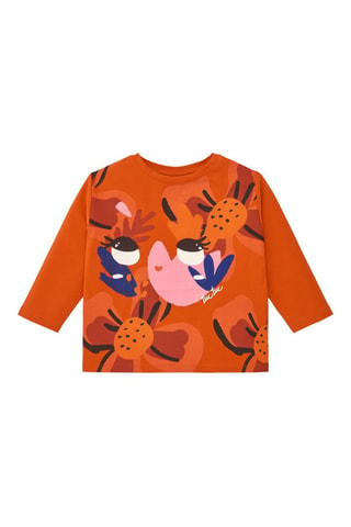 T-shirt - Blauw, oranje en roze