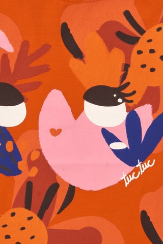 T-shirt - Blauw, oranje en roze