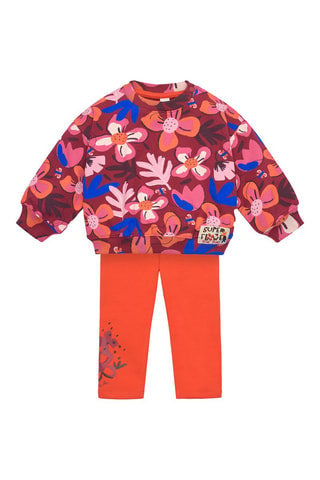 Sweater en Legging - Rood, oranje en roze