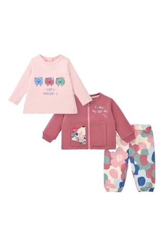 3-delige Set - Wit, rood en roze