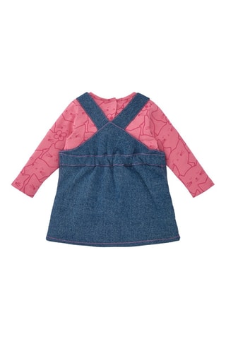 T-shirt en Spijkertuinjurk - Blauw en roze