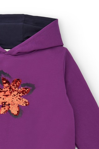 Fleece Jurk - Oranje, paars en grijs