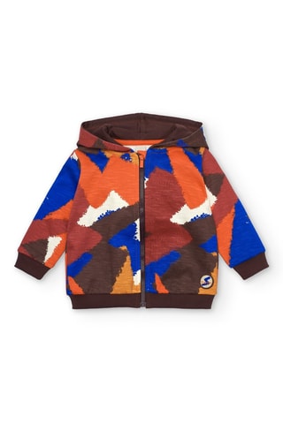 Sweater met Capuchon - Bruin en oranje