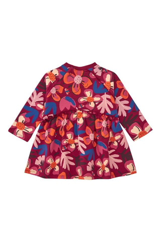 Fleece Jurk - Rood, blauw en roze