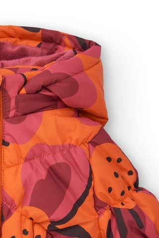 Gewatteerde Jas met Capuchon - Zwart, bruin en oranje
