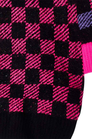 Trui-jurk - Zwart, groen en roze