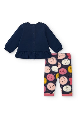 T-shirt en Legging - Blauw, geel en roze