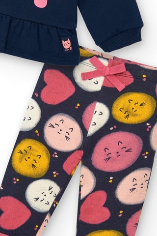 T-shirt en Legging - Blauw, geel en roze