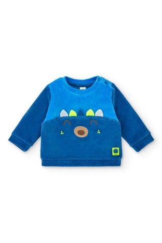 Velours Sweater en Broek - Blauw, groen en bruin
