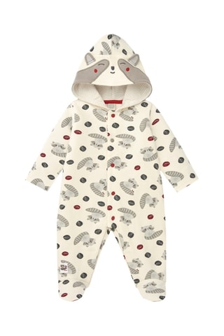 Fleece Kruippakje - Wit, groen en grijs
