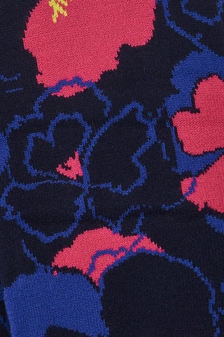 Muts met Pompon en Sjaal - Zwart, blauw en roze