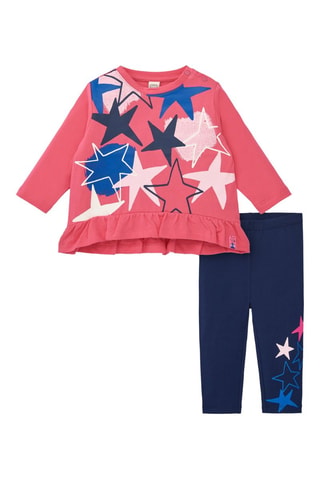 T-shirt en Broek - Blauw en roze