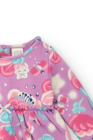 Fleece Jurk - Wit, blauw en paars