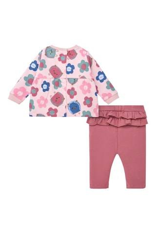 T-shirt en Legging - Blauw, groen en roze