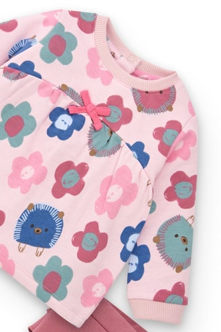 T-shirt en Legging - Blauw, groen en roze