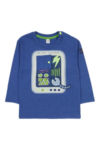 T-shirt - Wit, blauw en groen