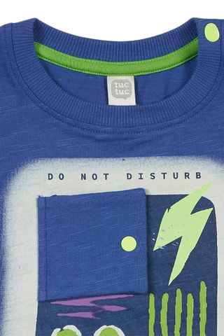 T-shirt - Wit, blauw en groen