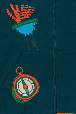 Sweater met Capuchon en Oortjes - Groen en oranje