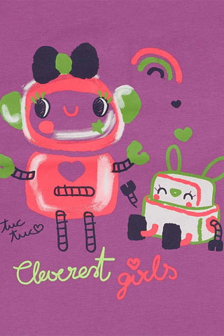 T-shirt - Groen, paars en roze