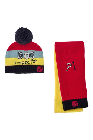 Muts met Pompon en Sjaal - Donkerblauw