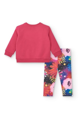 Sweater en Legging - Blauw, paars en roze