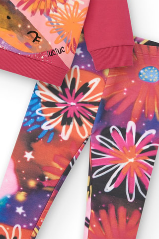 Sweater en Legging - Blauw, paars en roze