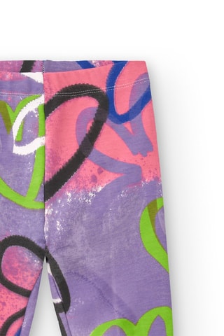 Fleece legging - Blauw, groen en roze