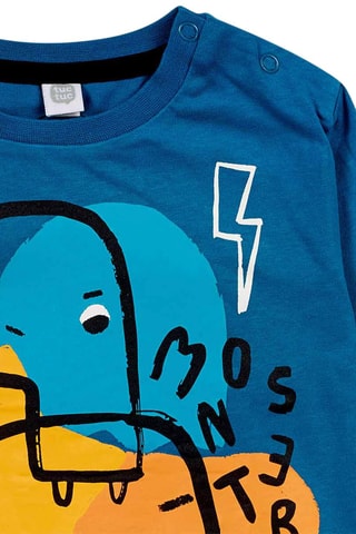 T-shirt - Zwart, blauw en groen