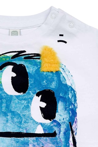 T-shirt - Wit, zwart en blauw