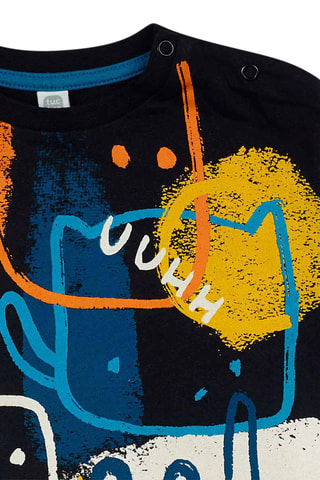 T-shirt - Zwart, blauw en geel