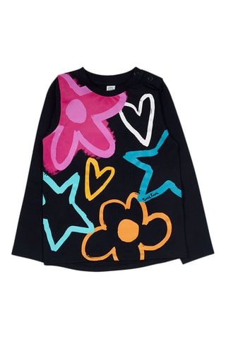 T-shirt - Zwart, blauw en roze