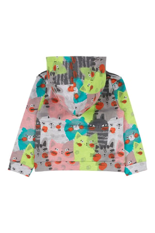 Sweater met Capuchon - Groen, roze en grijs