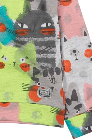 Sweater met Capuchon - Groen, roze en grijs