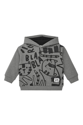 Sweater met Capuchon - Wit, zwart en grijs
