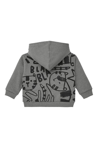 Sweater met Capuchon - Wit, zwart en grijs